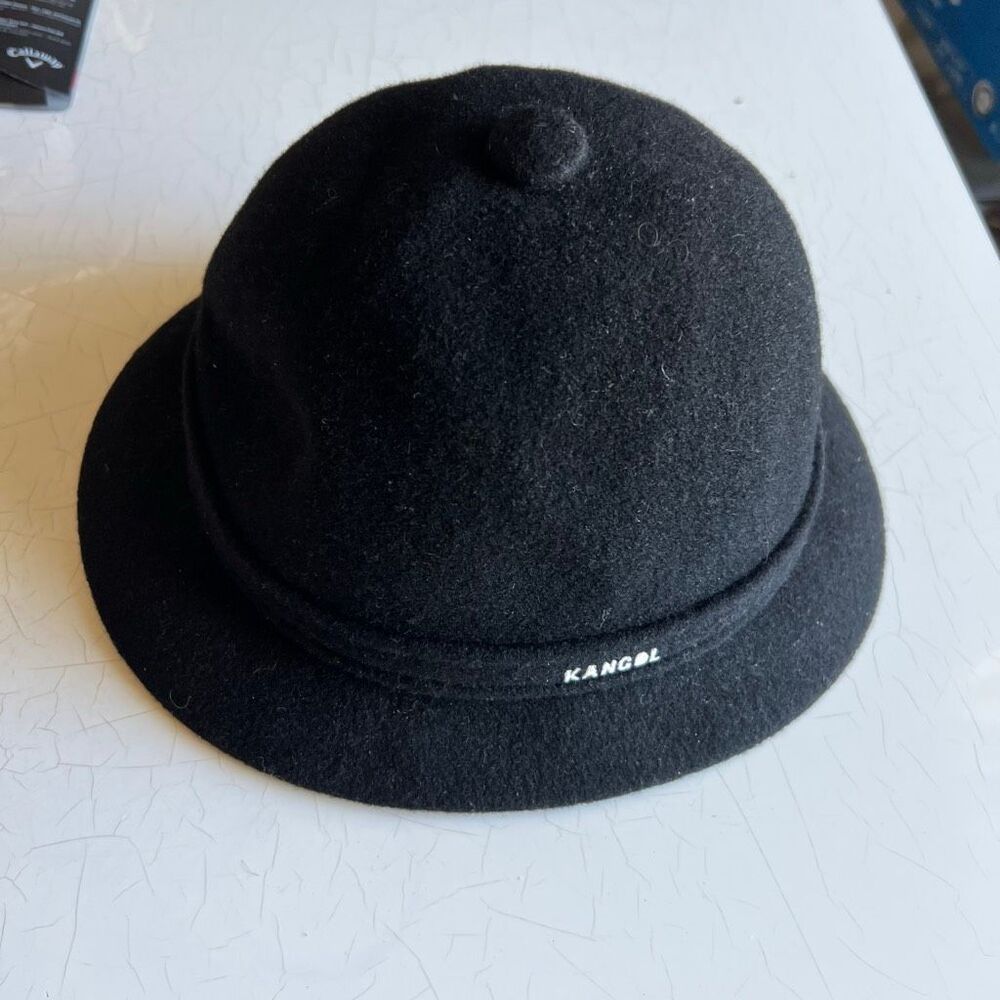 Kangol Wool Blend Bucket Trilby Hat Country Landgirl Womens Medium Black